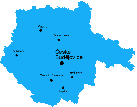 Mapka Jihočeského kraje